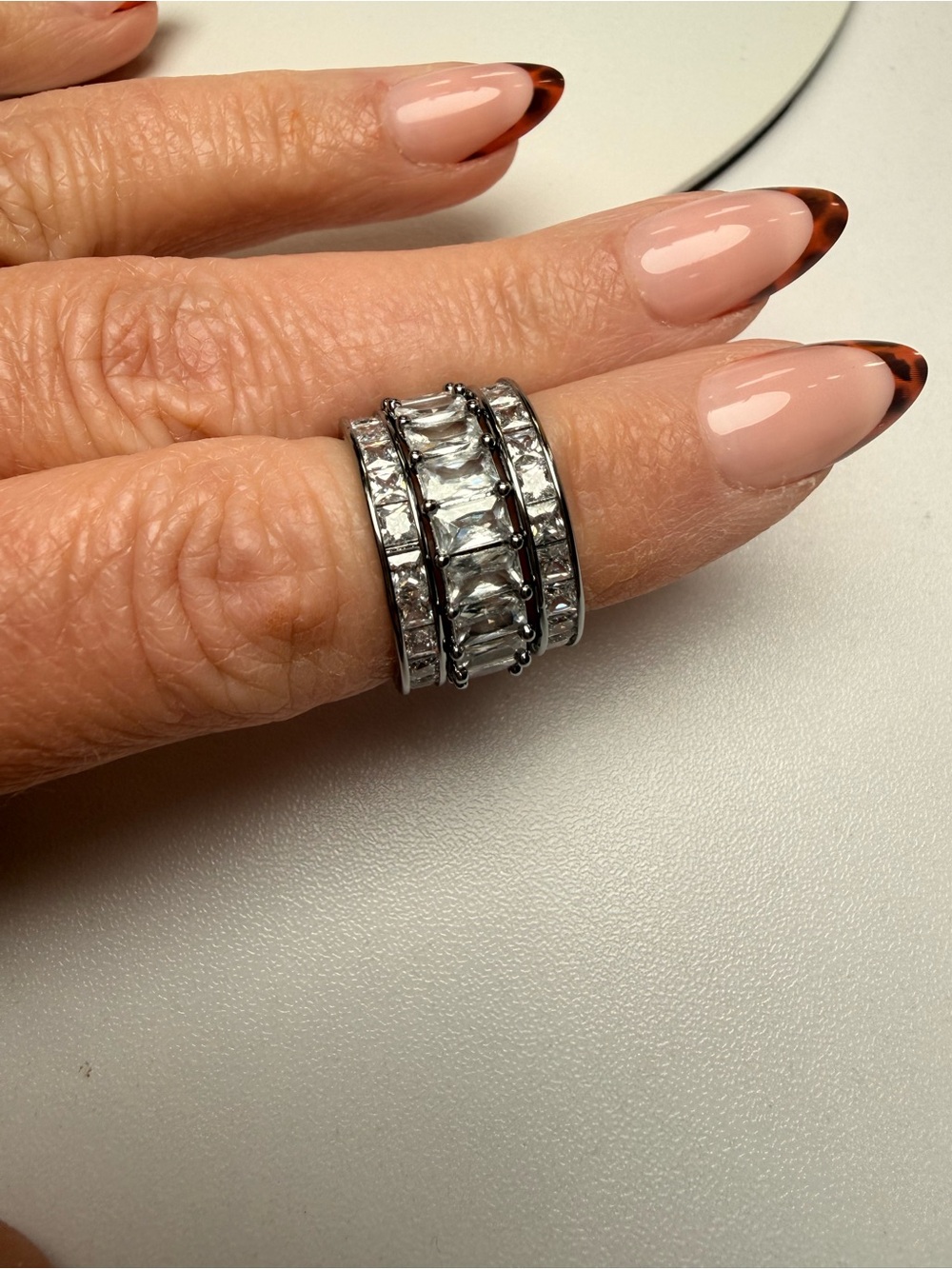 Limited Edition Diamond Cubic Zirconia Ring - Black Hematite Plating